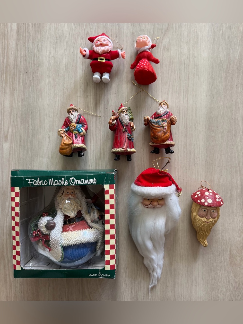 Lot Of Vintage Santa Claus Christmas Tree Ornaments 50s 60s 70s 80s 90s